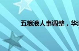 五糧液人事調整，華濤接替蔣文格擔任總經理