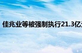 佳兆業(yè)等被強(qiáng)制執(zhí)行21.3億元，佳兆業(yè)累計(jì)被執(zhí)行超292億