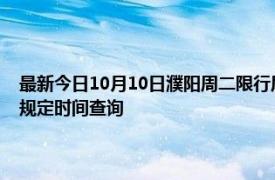 最新今日10月10日濮陽周二限行尾號、限行時間幾點到幾點限行限號最新規(guī)定時間查詢