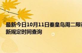 最新今日10月11日秦皇島周二限行尾號、限行時間幾點到幾點限行限號最新規(guī)定時間查詢