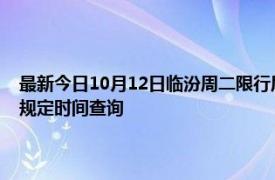 最新今日10月12日臨汾周二限行尾號、限行時間幾點到幾點限行限號最新規定時間查詢