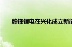 贛鋒鋰電在興化成立新能源公司，注冊資本5000萬