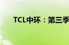 TCL中環：第三季度凈虧損29.98億元