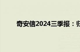 奇安信2024三季報：歸母凈利潤同比增長3.84%