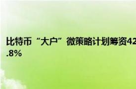 比特幣“大戶”微策略計劃籌資420億美元買幣，稱今年以來收益率升至17.8%
