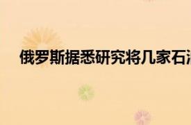俄羅斯據(jù)悉研究將幾家石油巨頭合并為一家大型生產(chǎn)商