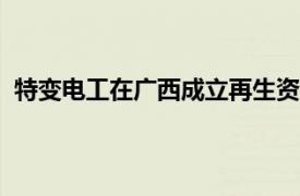 特變電工在廣西成立再生資源開發公司，注冊資本5000萬