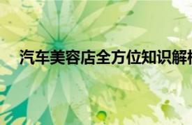 汽車美容店全方位知識解析：從基礎(chǔ)到高級的美容秘籍