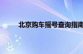 北京購車搖號查詢指南：步驟、結果及注意事項