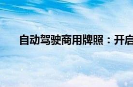 自動駕駛商用牌照：開啟智能出行新時代的關鍵之門