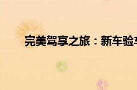 完美駕享之旅：新車驗(yàn)車流程詳解與注意事項(xiàng)指南